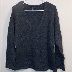 Forever 21 Gray V-neck Sweater